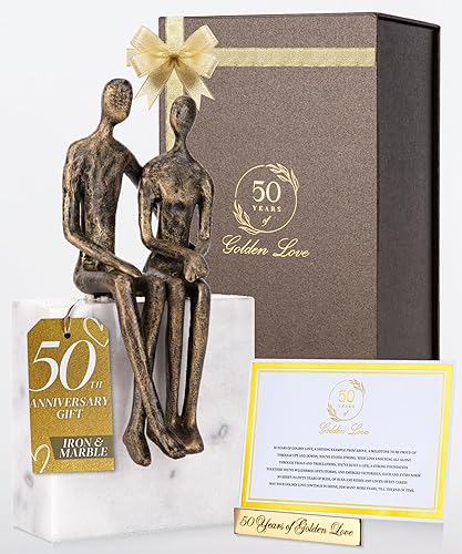 50th Wedding Anniversary Couple Gifts - Iron Couple Sculptur