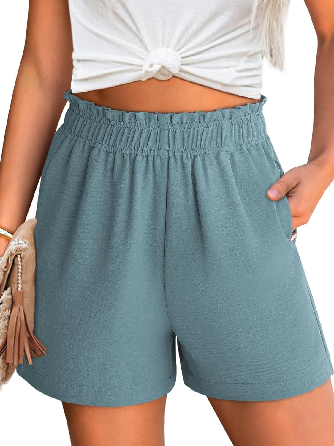 ANRABESS Shorts for Women Summer Casual Elastic High Waisted Dressy Lounge Shorts Comfy Bottoms 2025 Beach Vacation Clothes ANRABESS Shorts for Women Summer Casual Elastic High Waisted Dressy Lounge Shorts Comfy Bottoms 2025 Beach Vacation Clothes