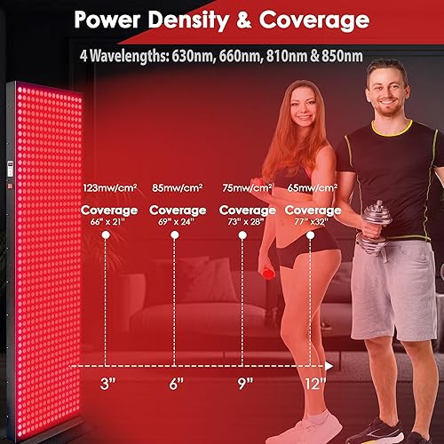 Miniatura 7 de Dispositivo de terapia de luz roja para cuerpo completo, 630 nm, 660 nm, 810 nm y 850 nm, panel LED de grado clínico de doble chip de infrarrojo