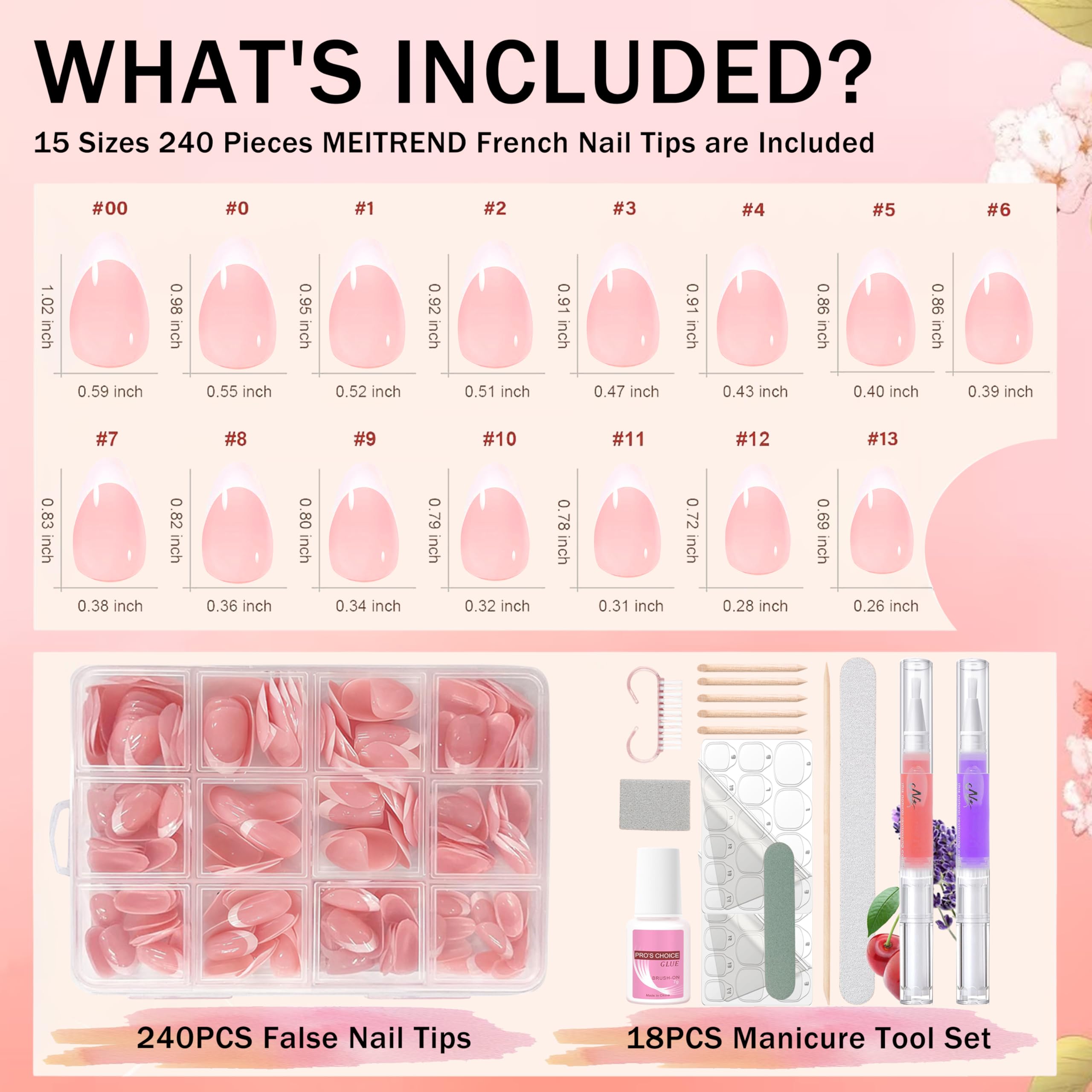 240 sztuk sztucznych paznokci do naklejenia, migdałowe, francuskie, krótkie, sztuczne paznokcie, zestaw z 2 pisakami do paznokci – Full Cover Fake Nail Gel naturalny i przyjemny do paznokci (Almond