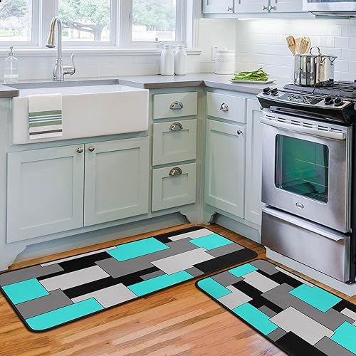 Miniatura 39 de Juego de 2 tapetes de cocina de Navidad, tapete de cocina con respaldo antideslizante, tapete de cocina decorativo lavable para decoración
