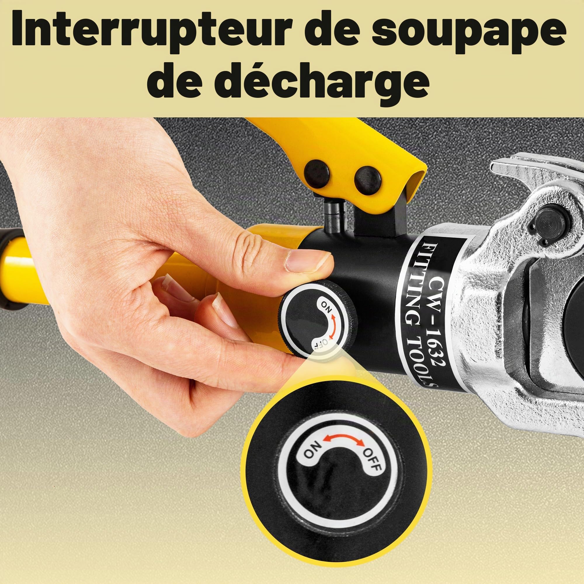 CGOLDENWALL Pince à Sertir Multicouche avec Contour TH16 20 26 32 | 4 Matrices Th Interchangeables, Tête De Sertissage 360° Rotative – Pour Tuyaux Pex, Pb Et Aluminium-Plastique