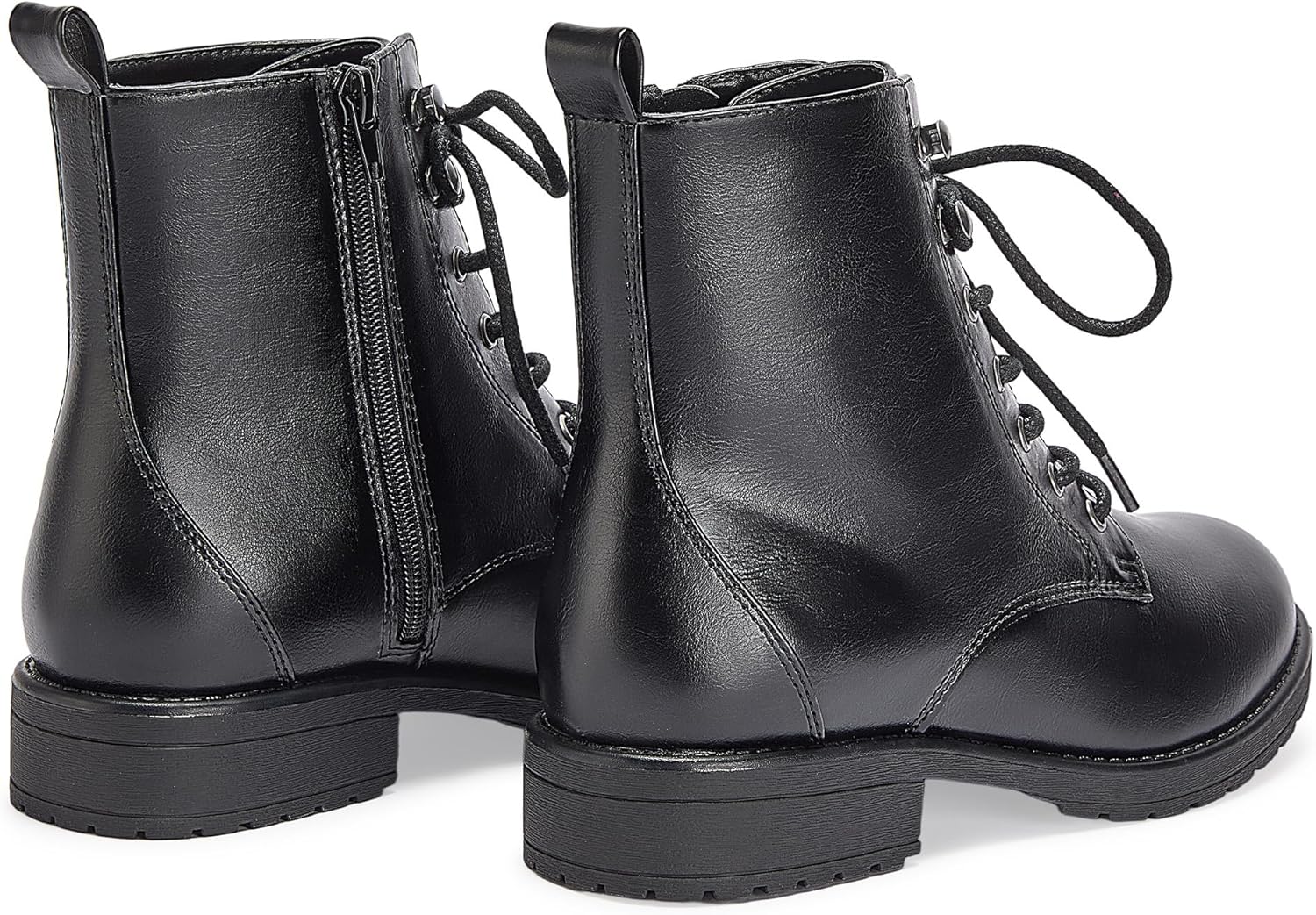 LISYIIZ Women's Ankle Combat Boots Lace Up Booties with Side Zipper Low Heel Fashion Combat Booties for Fall Winter Casual Wear - Image 6