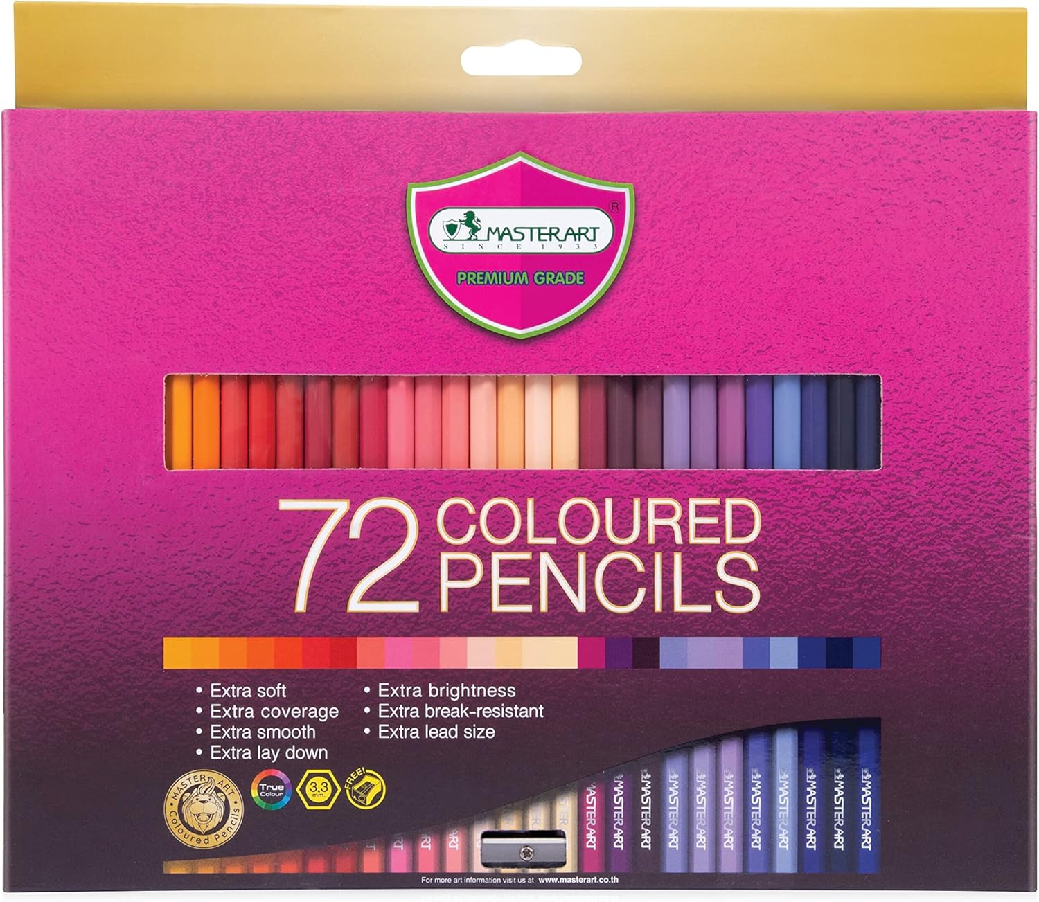 MASTERART Colored Pencils 72 Colors for Kids and Adults Coloring, Free Sharpener in the box