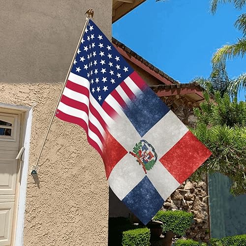 Miniatura 6 de Bandera de Estados Unidos y República Dominicana, banderas de jardín, banderas de casa, bandera de desfile, bandera para exteriores, 3 x 5 pies
