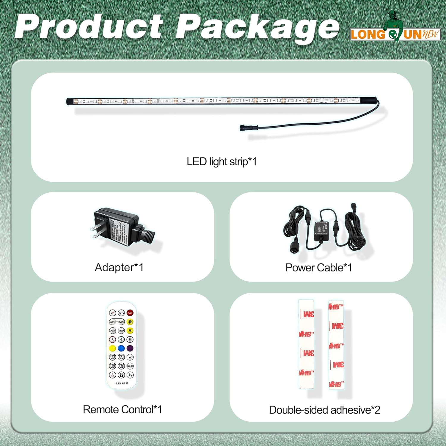 Gepas LONGRUNNEW Replacement 11.8'' LED Light Strip Color Changing for Waterfall Spillway Pool Fountain with Adapter, Remote Control Designed