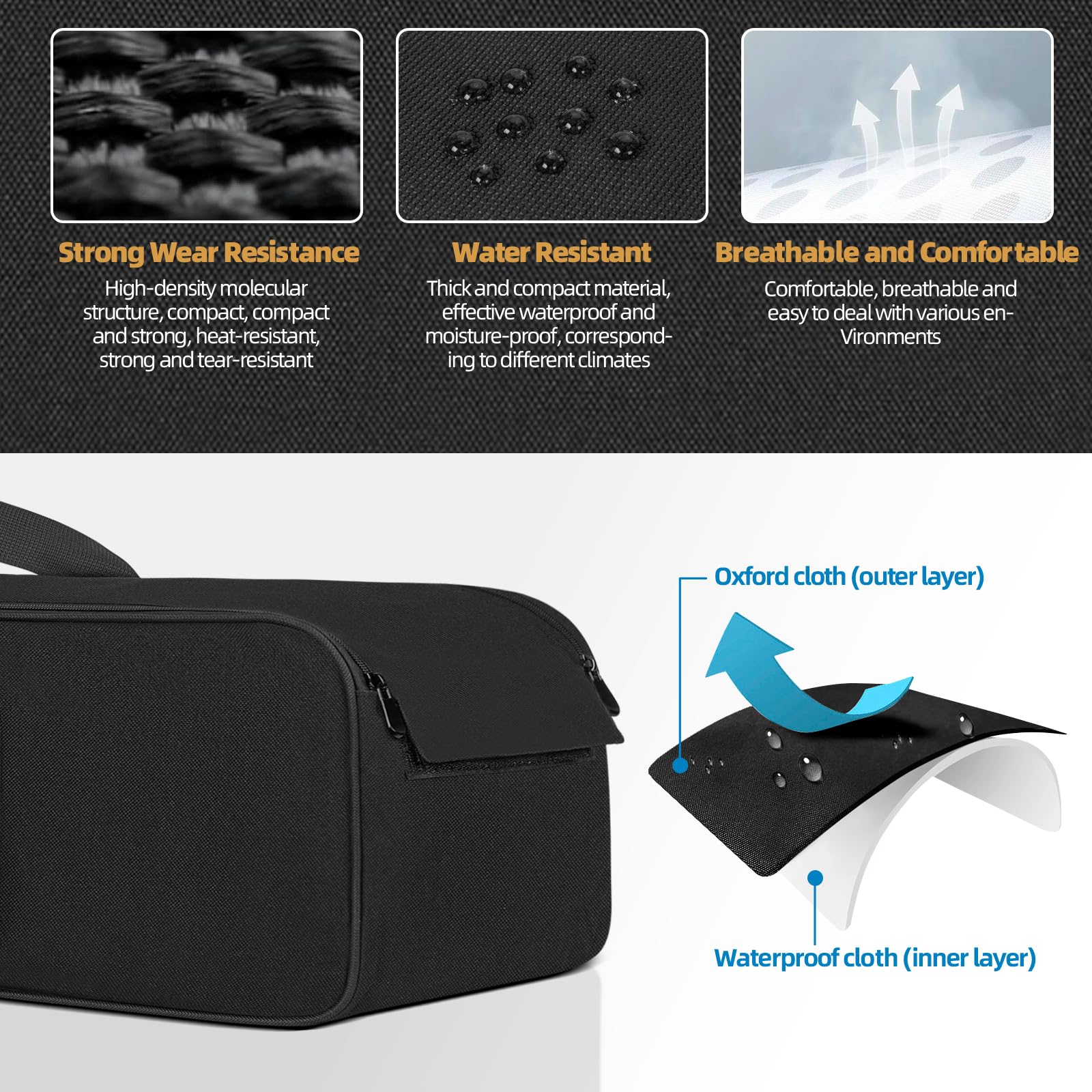 OUUTMEE Borsa per treppiede, custodia per fotocamera, illuminazione e apparecchiature audio, in nylon impermeabile, borsa per attrezzatura fotografica, borsa leggera con protezione imbottita, tracolla