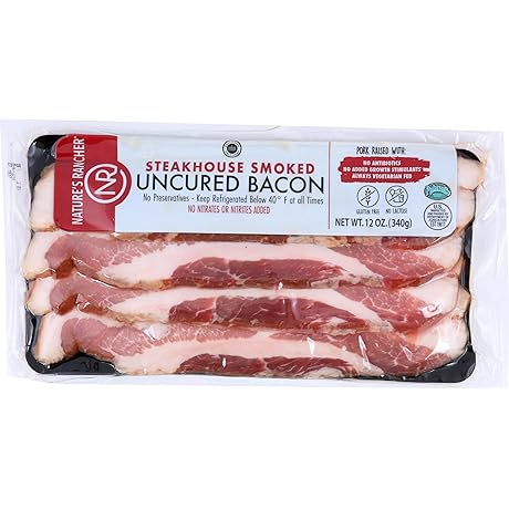 Uncured Bacon: Nature's Rancher Steakhouse Smoked, 12 oz
