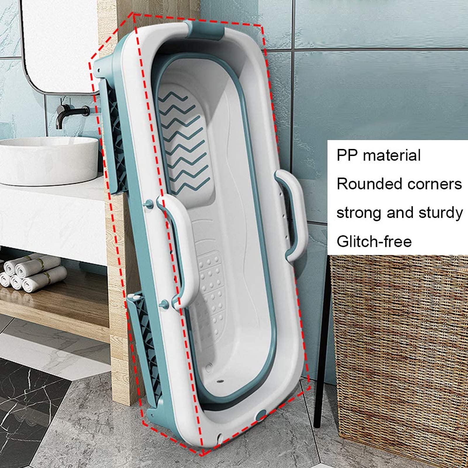 FAXIOAWA Bañeras Independientes, bañera Plegable portátil, bañera de baño Plegable para Adultos, bañera de pie para Cabina de Ducha