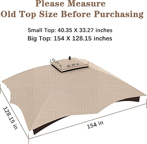 Miniatura 4 de SCOCANOPY Parte superior de repuesto Ripstop beige claro para cenador Lowe's Allen Roth 10X12 Modelo #GF-12S004B-1GF-12S004BTO
