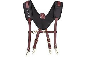High-Capacity Lautus Leather-Padded Tool Belt Suspenders