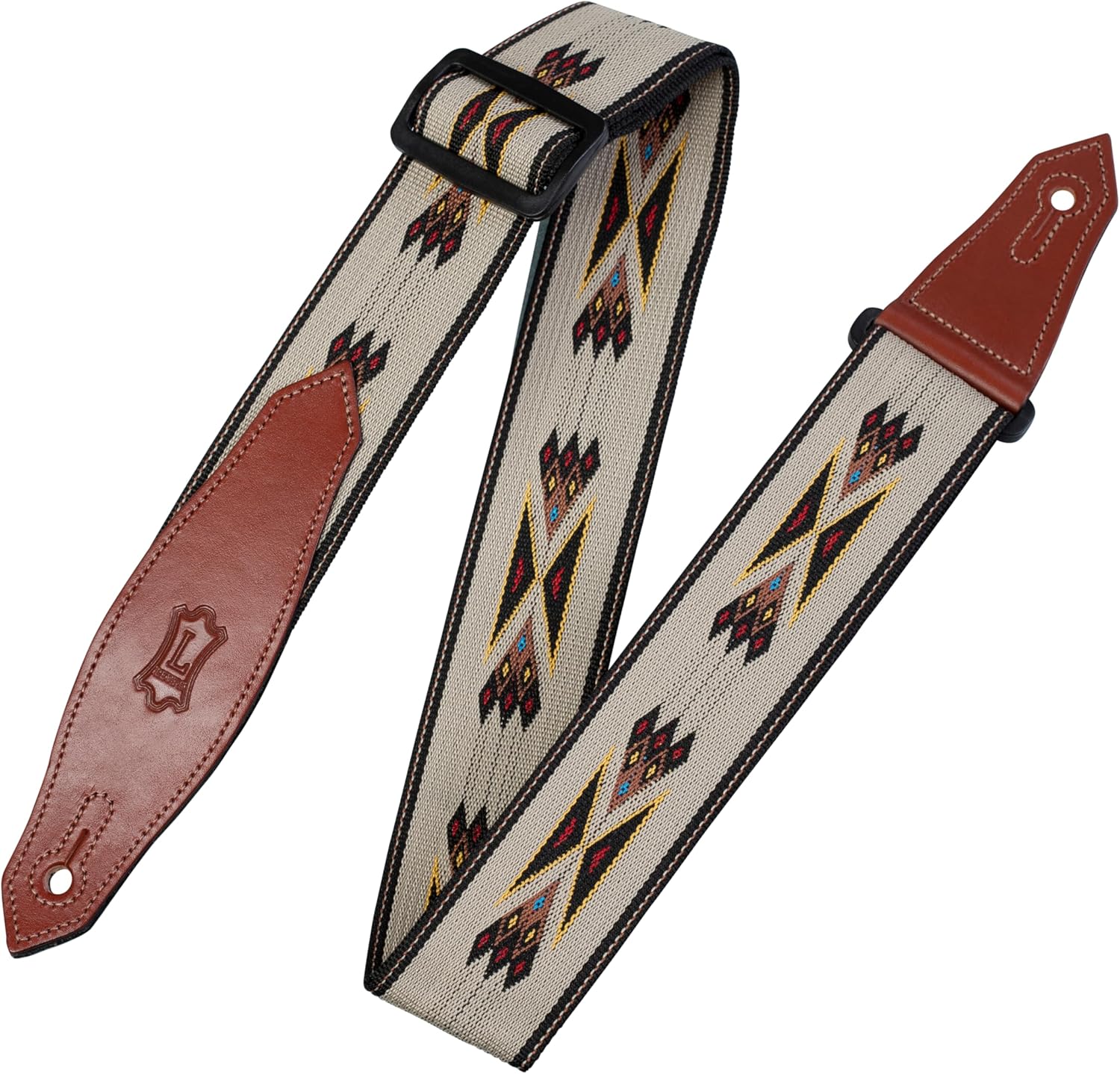 Levy's Leathers Tribal Rhythms Series 2" Polypropylene Jacquard Weave Guitar Strap; Tan Arrow Design (MSSN80-TAN)