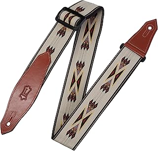 Levy's Leathers Tribal Rhythms Series 2" Polypropylene Jacquard Weave Guitar Strap; Tan Arrow Design (MSSN80-TAN)