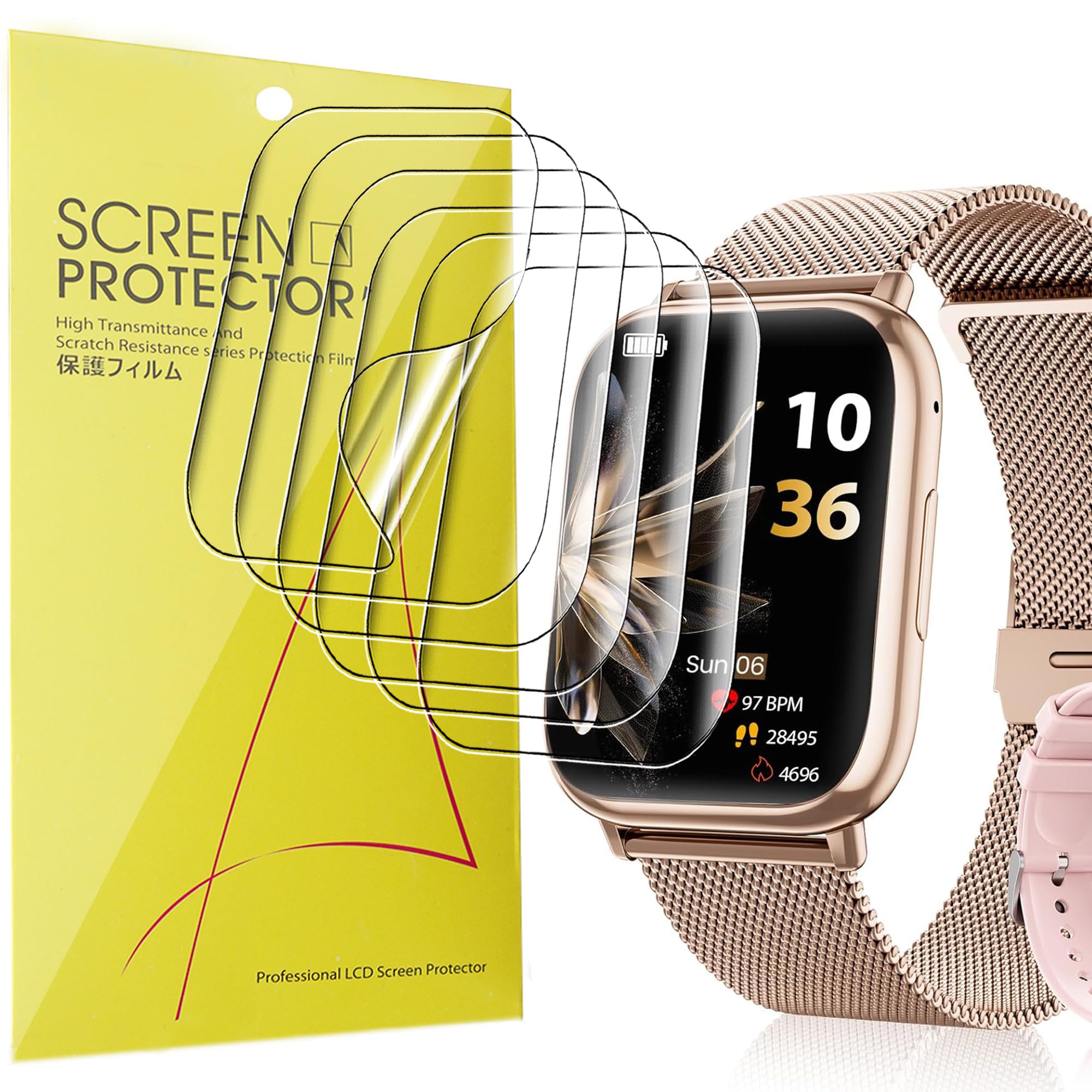 Lamshaw 6 Piezas Protector de pantalla para SLOKSFil Reloj Inteligente G91-1,83 Pulgadas- Protectora Película, Película HD Suave TPU láminas Protectora, Anti-Arañazos, Sin Burbujas (6Piezas)