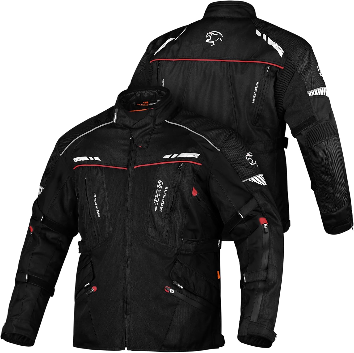 J.A.G. Touring Motorcycle Jacket for Men, Dual Sports Water Resistant Adventure Riding Jacket with Cordura Fabric & CE Armor
