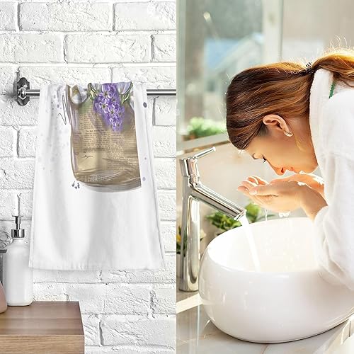 Miniatura 8 de ALAZA Juego de 2 toallas de mano suaves de 100% algodón, 100% algodón, toallas de baño decorativas de lujo, altamente absorbentes, 16 x 28 pulgadas