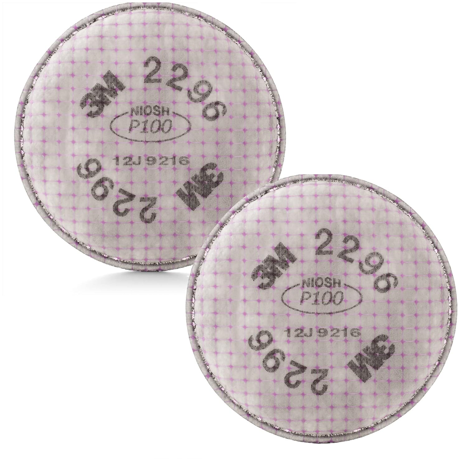 3M P100 Advanced Respirator Filter 2296, 1 Pair, Helps Protect Against Oil and Non-Oil Based Particulates, Nuisance Level Acid Gas Relief, Mining, Shipbuilding, Abatement, Utilities