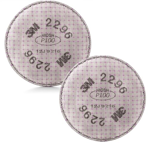 3M Filtro respirador avanzado P100 2296, 1 par, ayuda a proteger contra partículas a base de aceite y sin aceite, nivel de molestias, alivio de gas
