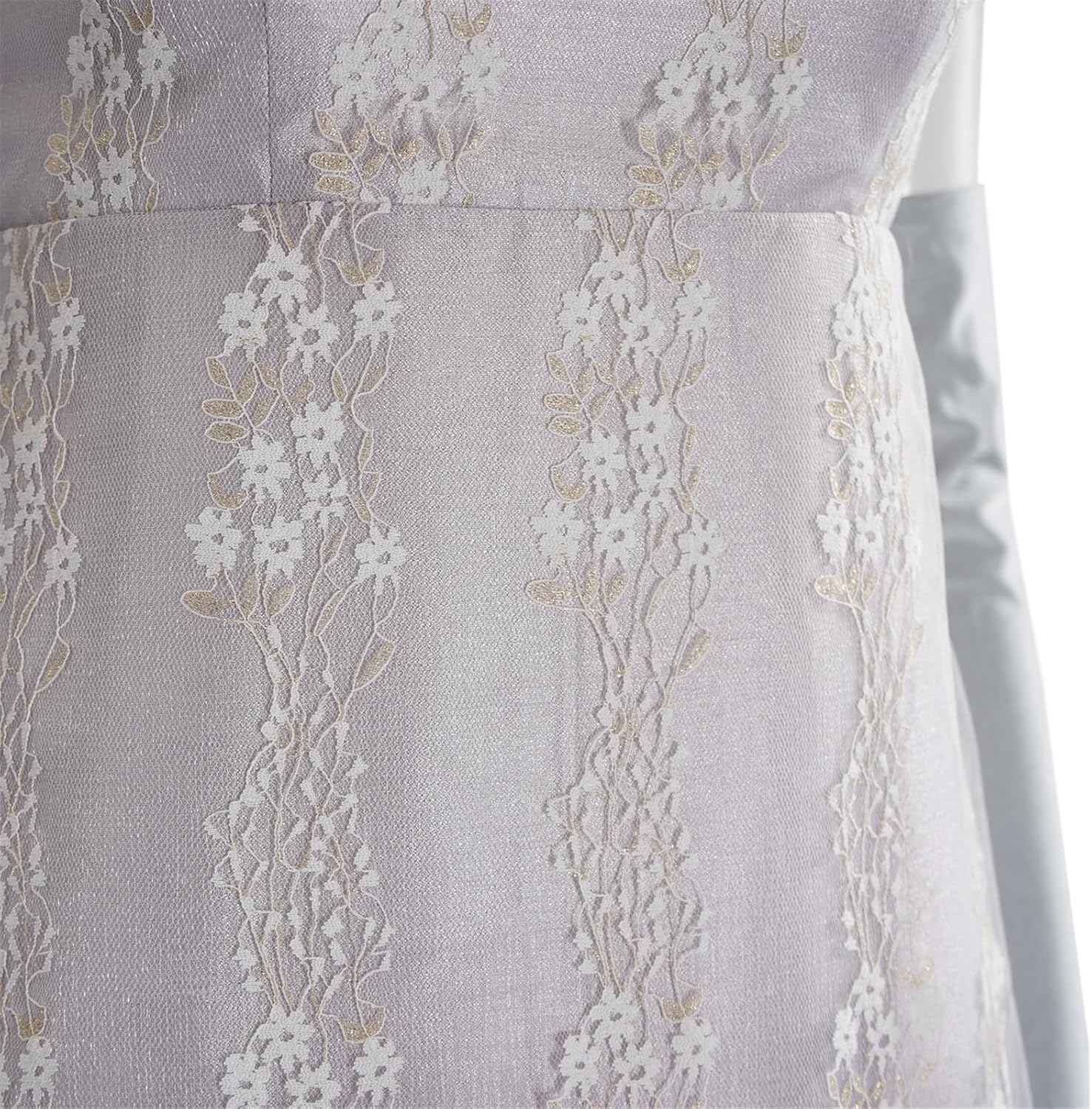 AwwwCos Regency Dress Women Victorian Ball Gown Empire Waist Tea Party Floral Embroidery with Mask Gloves