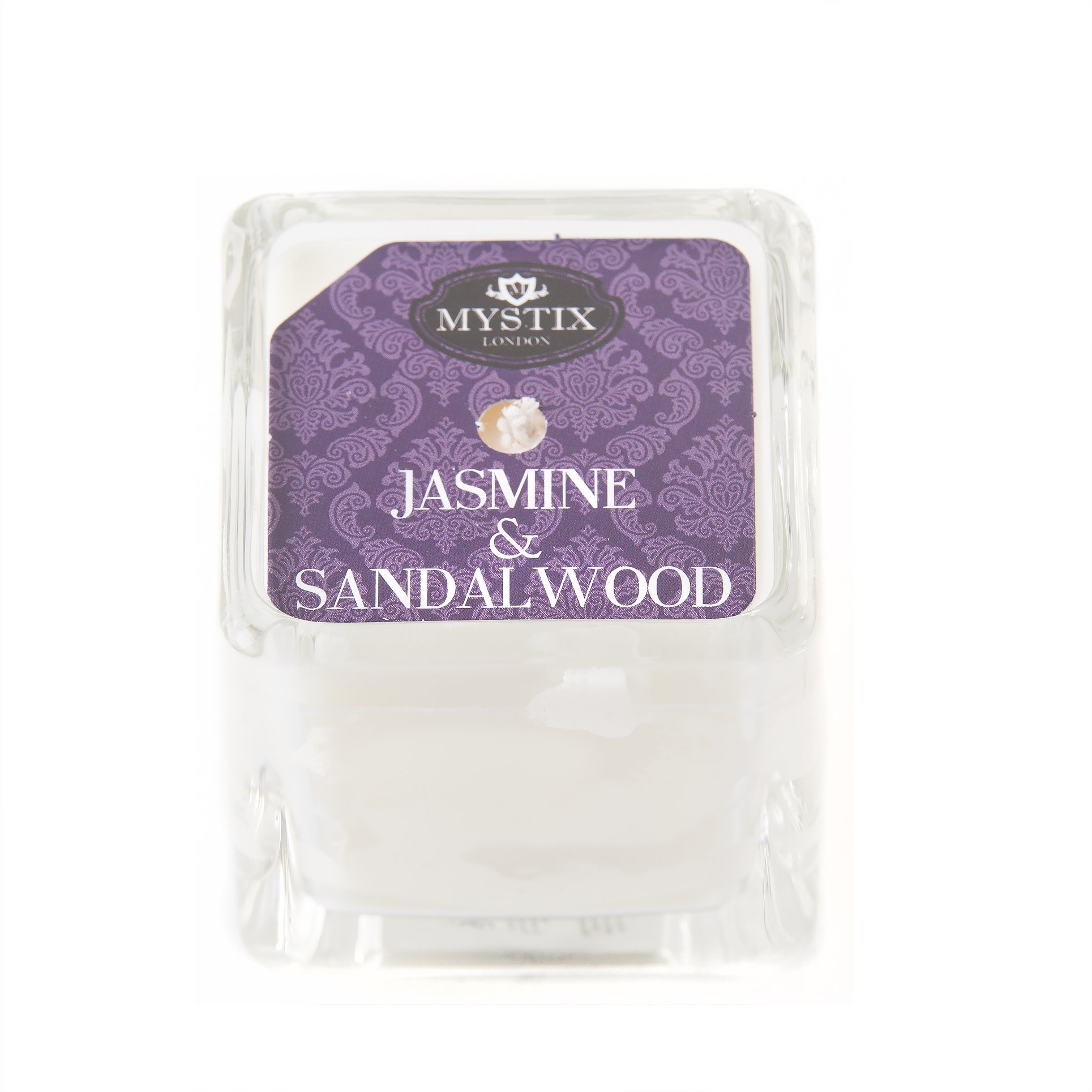 Mystix London | 5 x Jasmine & Sandalwood - Duftkerze klein 8cl | Best Aroma für Home, Kitchen, Living Room und Bathroom | ideal as a Gift | Reusable Glass Jar