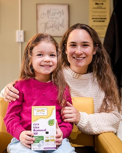 Miniatura 10 de Kit de tratamiento de eliminación de piojos para niños con eliminador de piojos peine de acero inoxidable, dimeticona y mousse | Ayuda a 2-3 niños