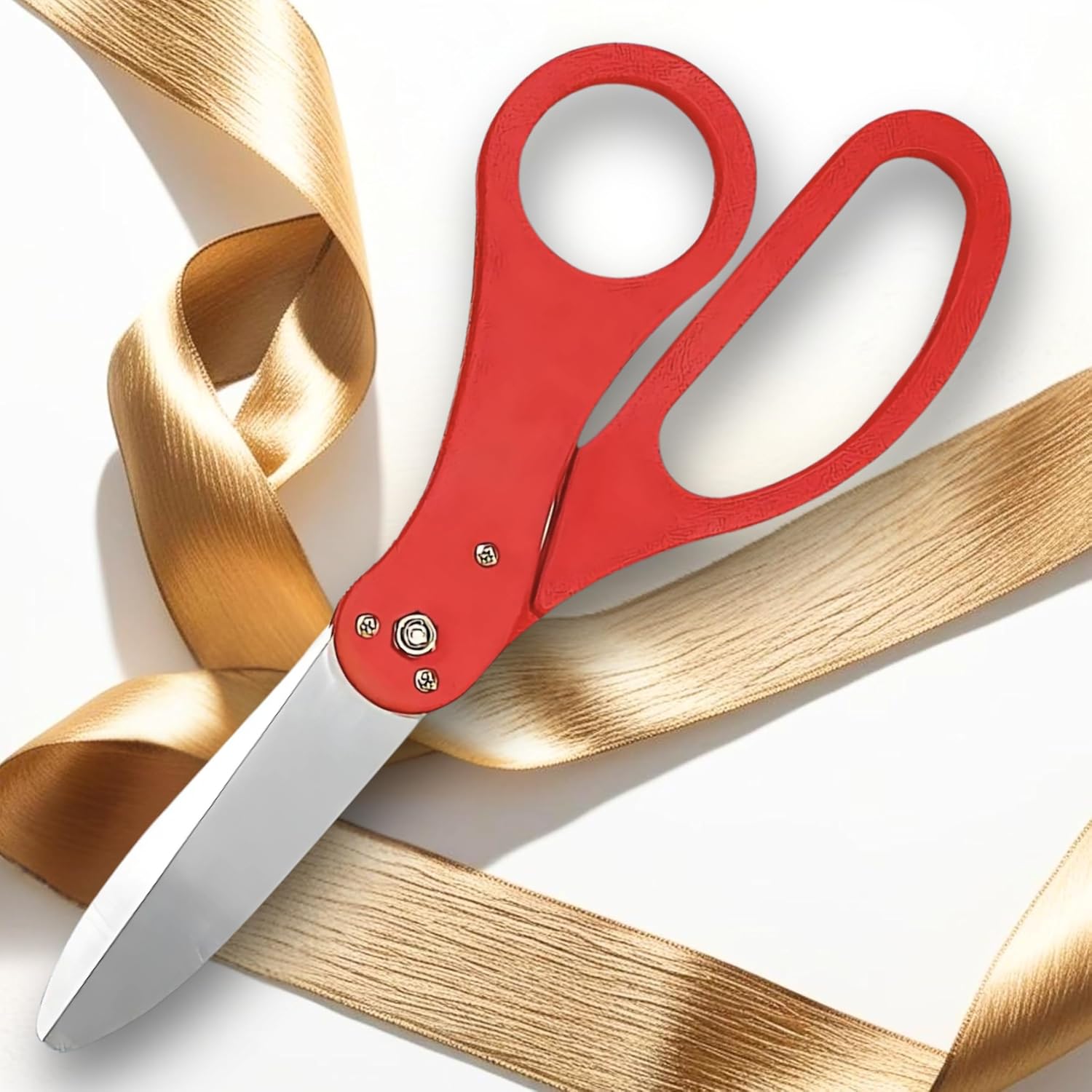 20'' Red Big Shears for Ribbon Cutting Ceremony - Red Ceremonial Ribbon Cutting Scissors Giant Scissors Prop Large Shears Tape Trimming for Inaugurations Special Events and Ceremonies
