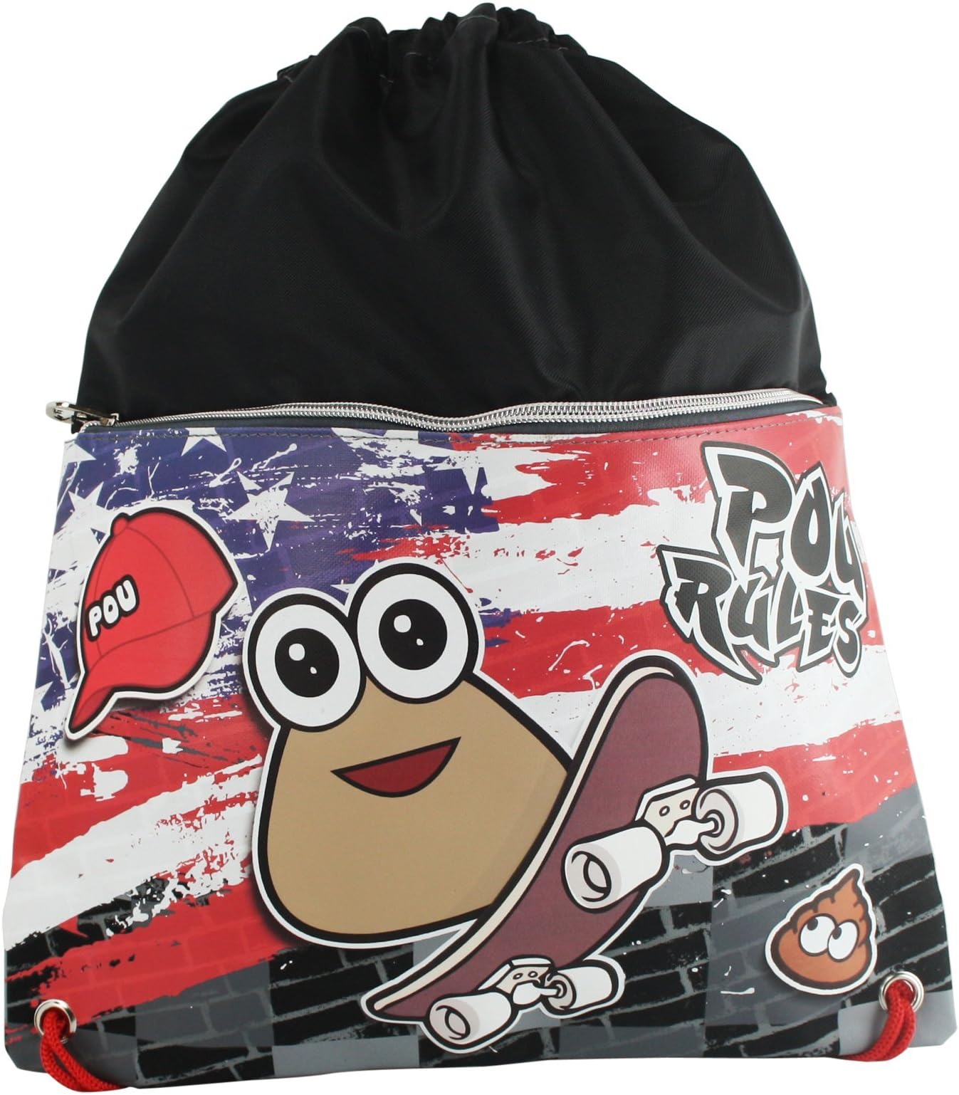 Pou Skate Drawstring Backpack Daypack