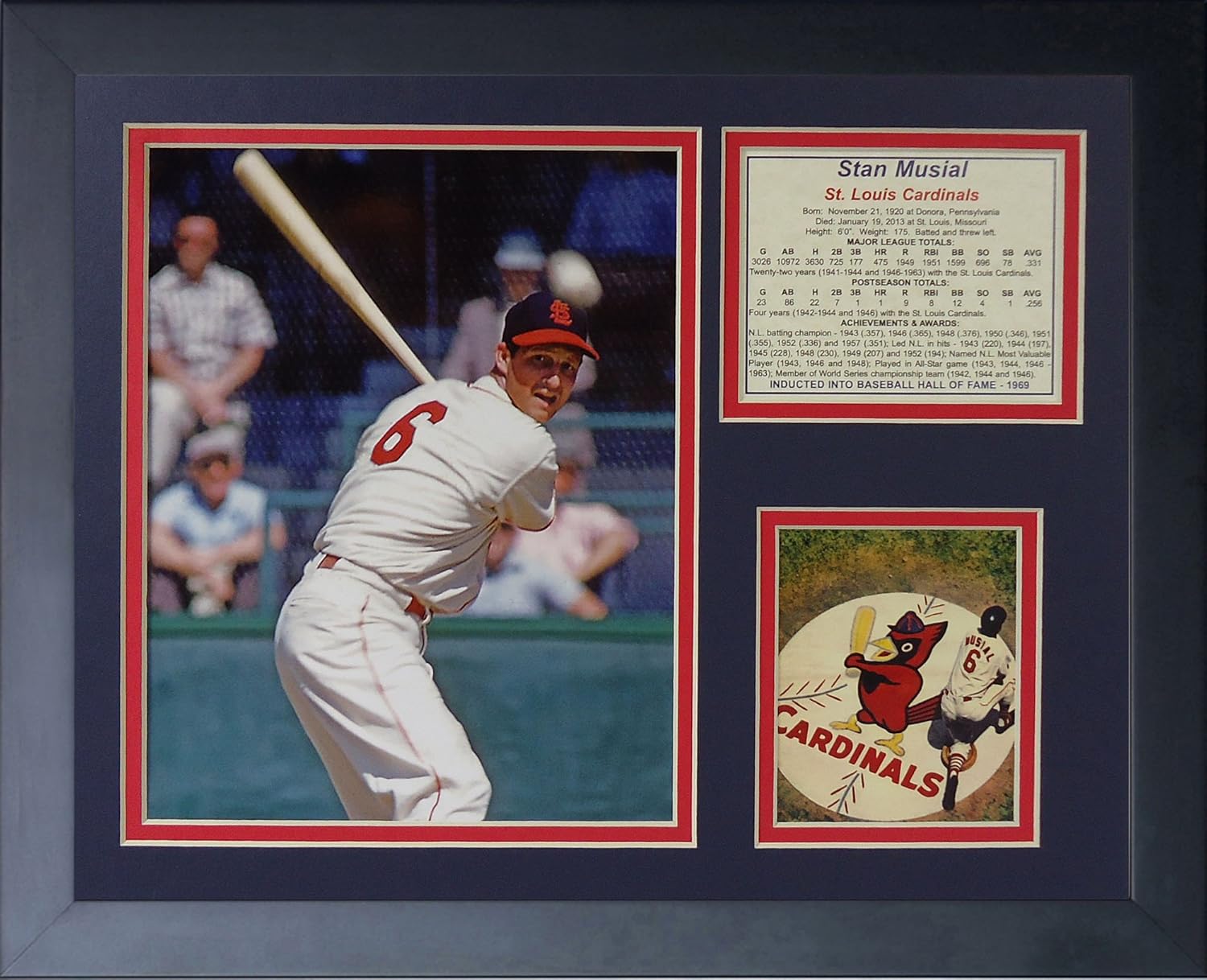 Legends Never Die "1963 Stan Musial Last Game Framed Photo Collage, 11 x 14-Inch, (11043U)