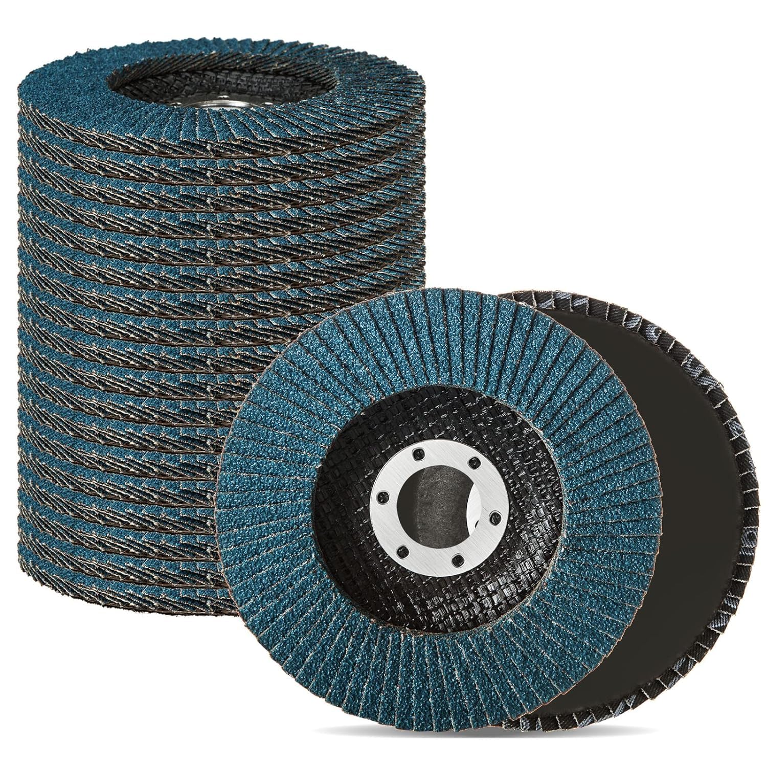 20 Pcs Disque à Lamelle 115mm, Disques Abrasifs à Lamelles Grain 80, Disque de Meulage en Acier, Disque de Décapage pour Enlever Ebavure, Polissage, Rouille, Finition
