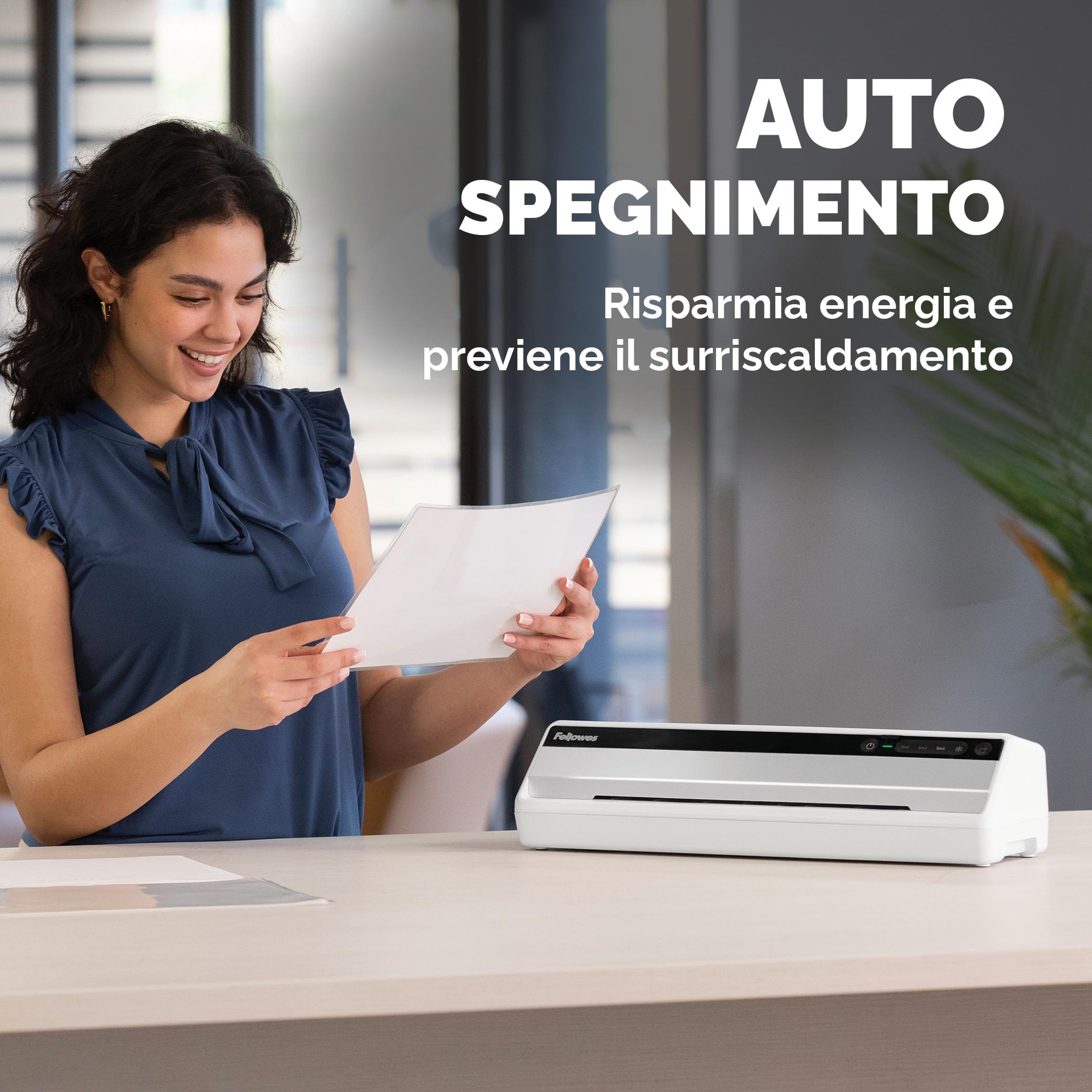 Fellowes Saturn A3 Plastificatrice per piccoli uffici – InstaHeat, pronta in 60 secondi, anti-inceppamento, spegnimento automatico – per pouches 80/100/125 micron – include 10 pouches – casa e ufficio