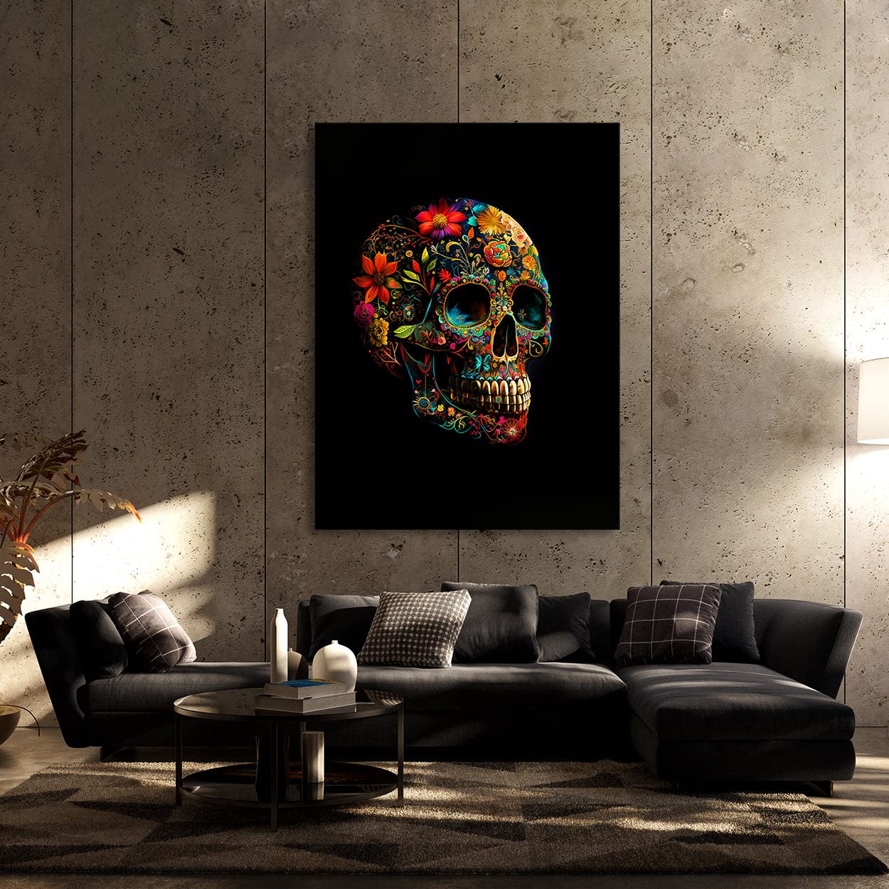 Amazon.co.jp: Sense Canvas Skull カラフル メキシカン シュガー