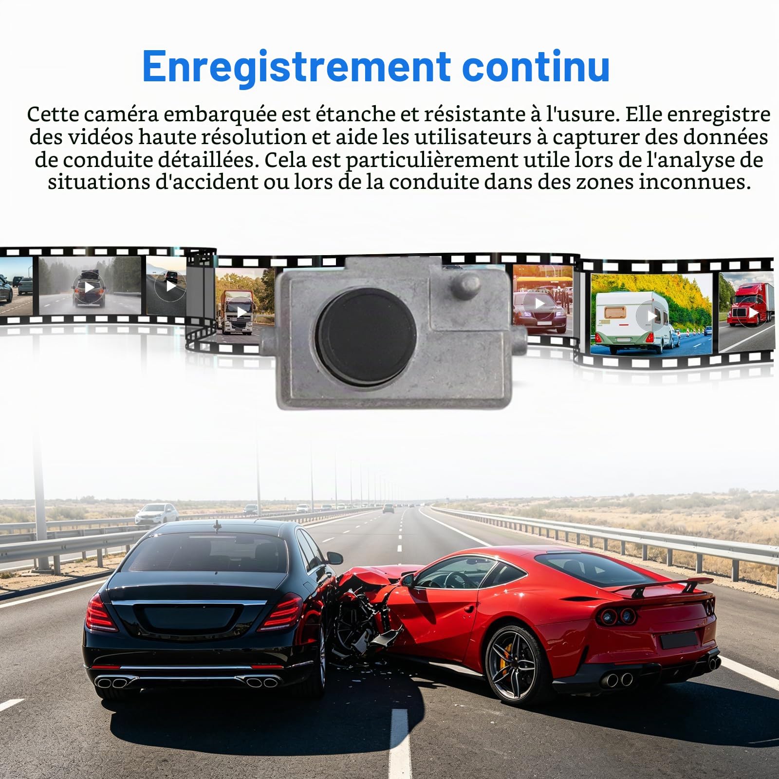 Caméra de tableau de bord pour partie avant, 12 V pour voiture, enregistreur GPS pour BYD Song PLUS DM-I Seal Act 3 Atto 3 pour Tang pour Han pour Qin HCHQ-3776940 EL-3776900 EQEB-3776900 Caméra de