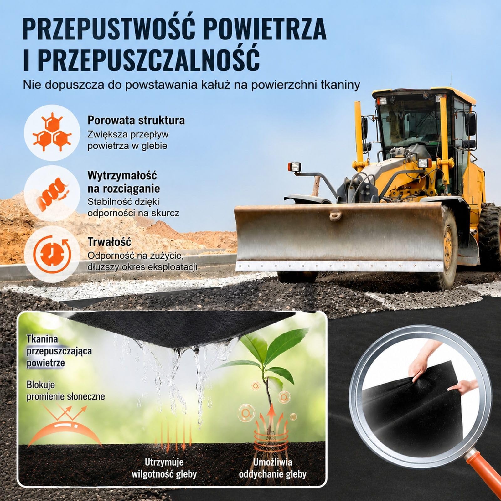 Czarna włóknina ogrodowa do rabat, ścieżek żwirowych, podjazdów i aranżacji krajobrazu