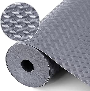 Rouleau De Tapis De Doublure Pour étagère/tiroir 45x500 Cm - Imperméable, Gris, Motif Diamant