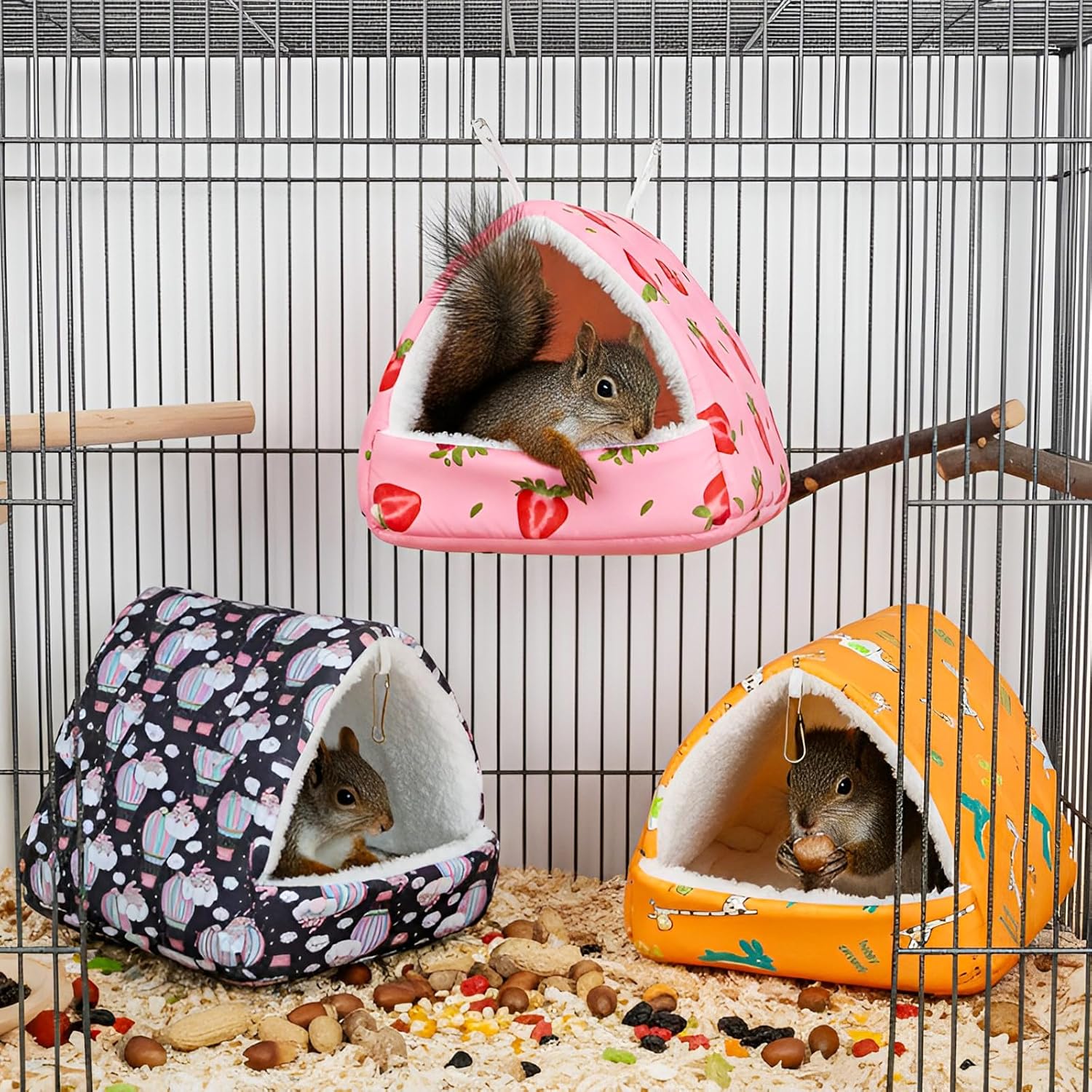 AceOrbit 6 Pcs Guinea Pig Hideout Small Tunnel 7.5 Inch Washable Hamster Bed Animal Cage Accessories for Chinchilla Rabbit Hedgehogs Ferrets to Digging Chewing(Classic Color,Vivid Patterns)