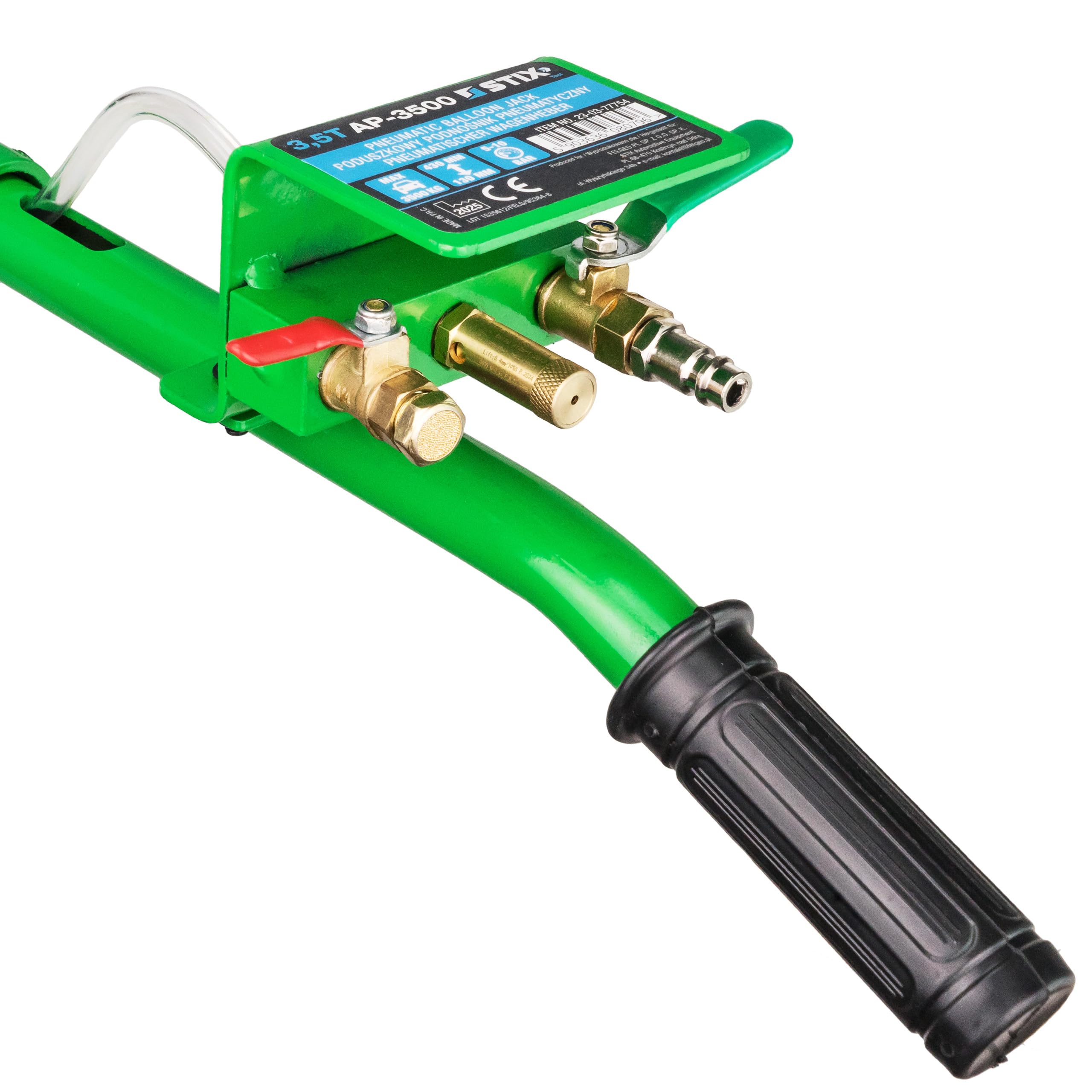 Pneumatischer Wagenheber 3,5T - Luft Wagenheber 130-430 mm - Druckluft Wagenheber mit 5-Fach Teleskop & EU Safety Valve - Air Jack für Werkstatt & Reifenwechsel
