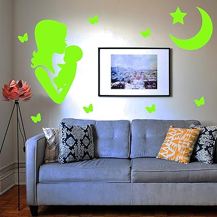 Ashamohar Glow in The Dark Stars Love Mother Day Luminous Ceiling Sticker Stars for Ceiling Nursery Wall Decal for Girls Kids Room Decor Wall Decor