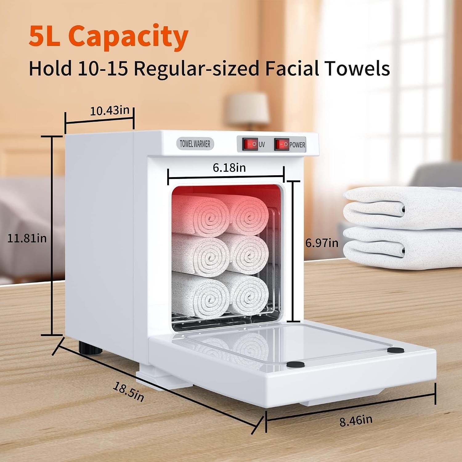 Facial Towel Warmer, Small Towel Warmer, Salon Towel Warmer Equipment, Suitable for Beauty Salon, Nail Salon(White)