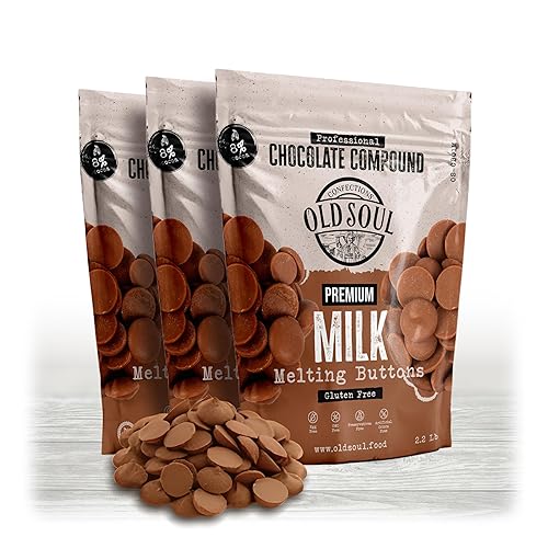 OLDSOUL Botones de compuesto de chocolate de 6.6 libras, chocolate con leche 8% cacao real, suave derretido, perfectos para hornear y postres (6.6