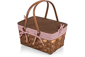 Kansas Handwoven Wood Picnic Basket