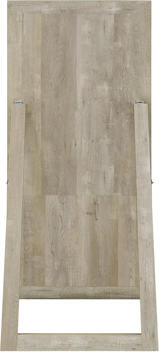 Coaster Home Furnishings Cadence Tempered Glass Full Length Standing Mirror Grey Washed Oak