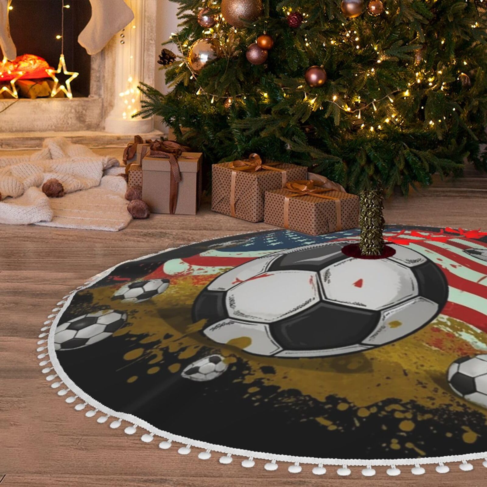 Jupe de sapin de Noël haut de gamme en fausse fourrure douce