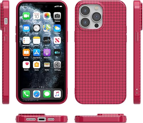 Miniatura 6 de Casely Funda para iPhone 13 Pro Max  Compatible con MagSafe  Mejor vestido  Funda rosa de pata de gallo compatible con iPhone 13 Pro Max
