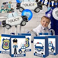 Vista 4 de 16 piezas de decoraciones de policía - Bolsas de regalo de policía y recuerdos para niños suministros de fiesta de policía