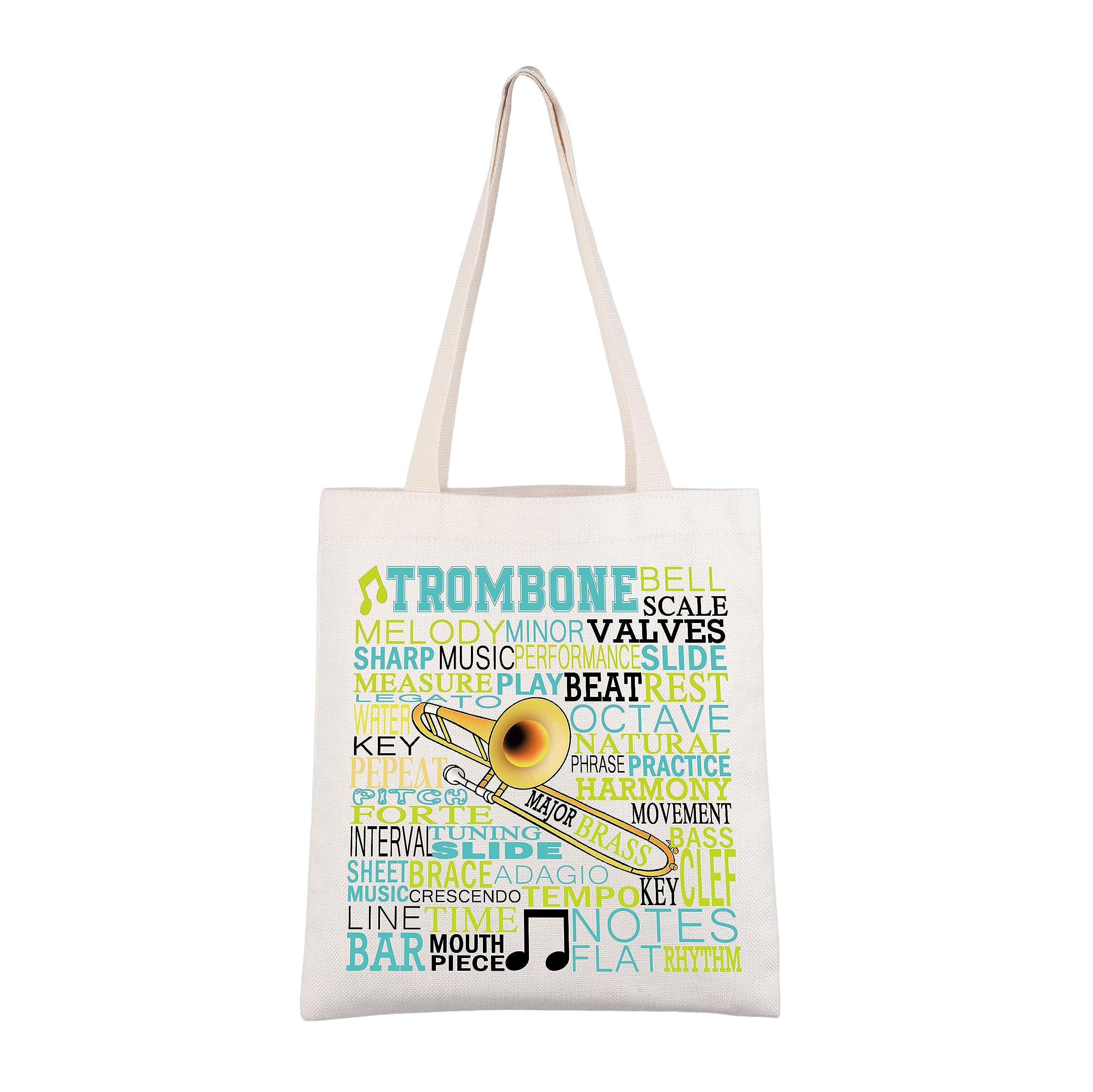 CMNIM Trombone Accessories Gifts Trombonist Makeup Bag Music Instrument Gifts Jazz Music Gifts for Musician Trombone Player (Trombone TB), Trombone TB, 25.4*17.01*6.35cm, Women