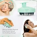 GLUN® Pack of 2 Scalp Shampoo Brush – Silicone Hair Scalp Massager for Dandruff Removal & Deep Cleansing (Turquoise) gallery image