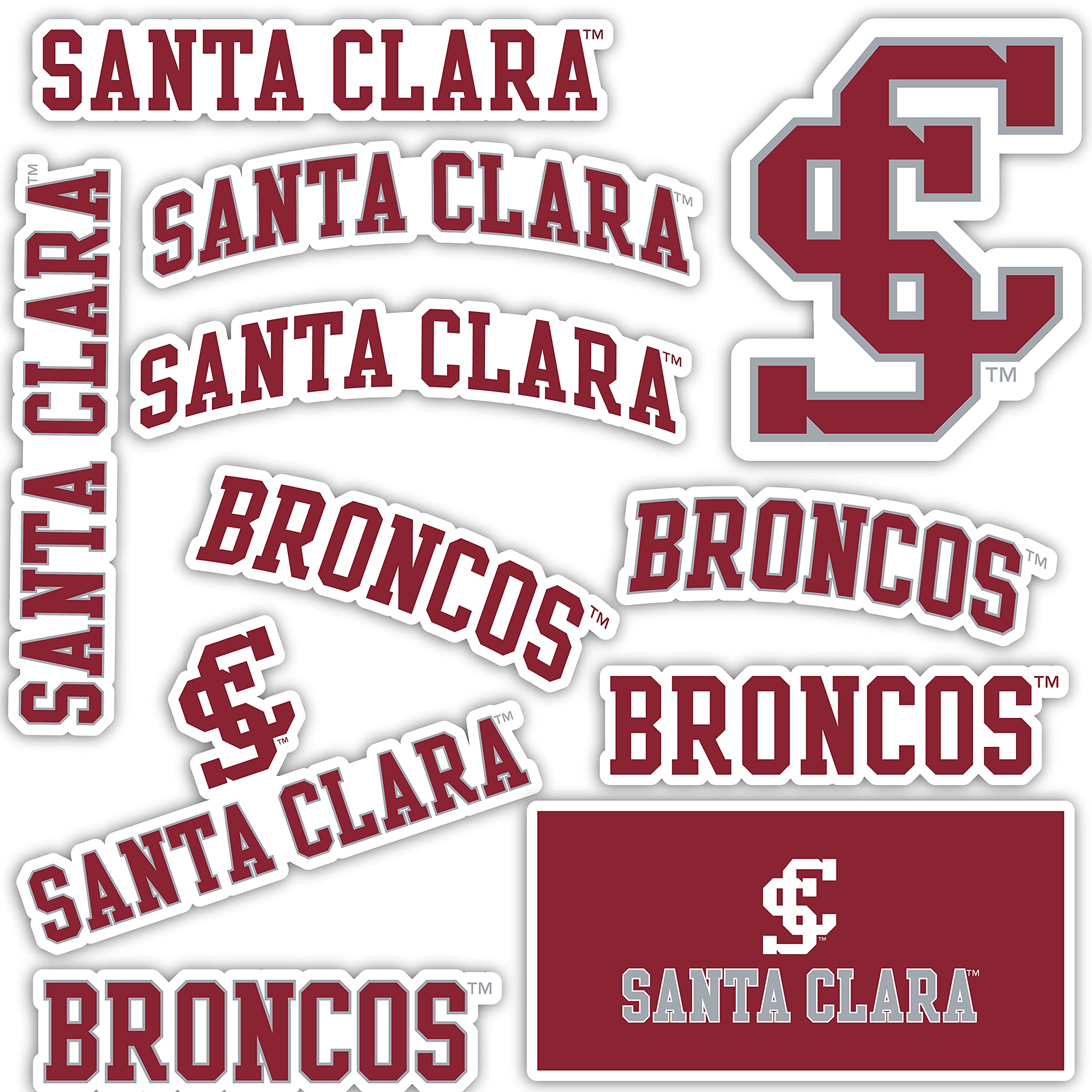 Autocollant vinyle de qualité supérieure Santa Clara University Broncos pour PC