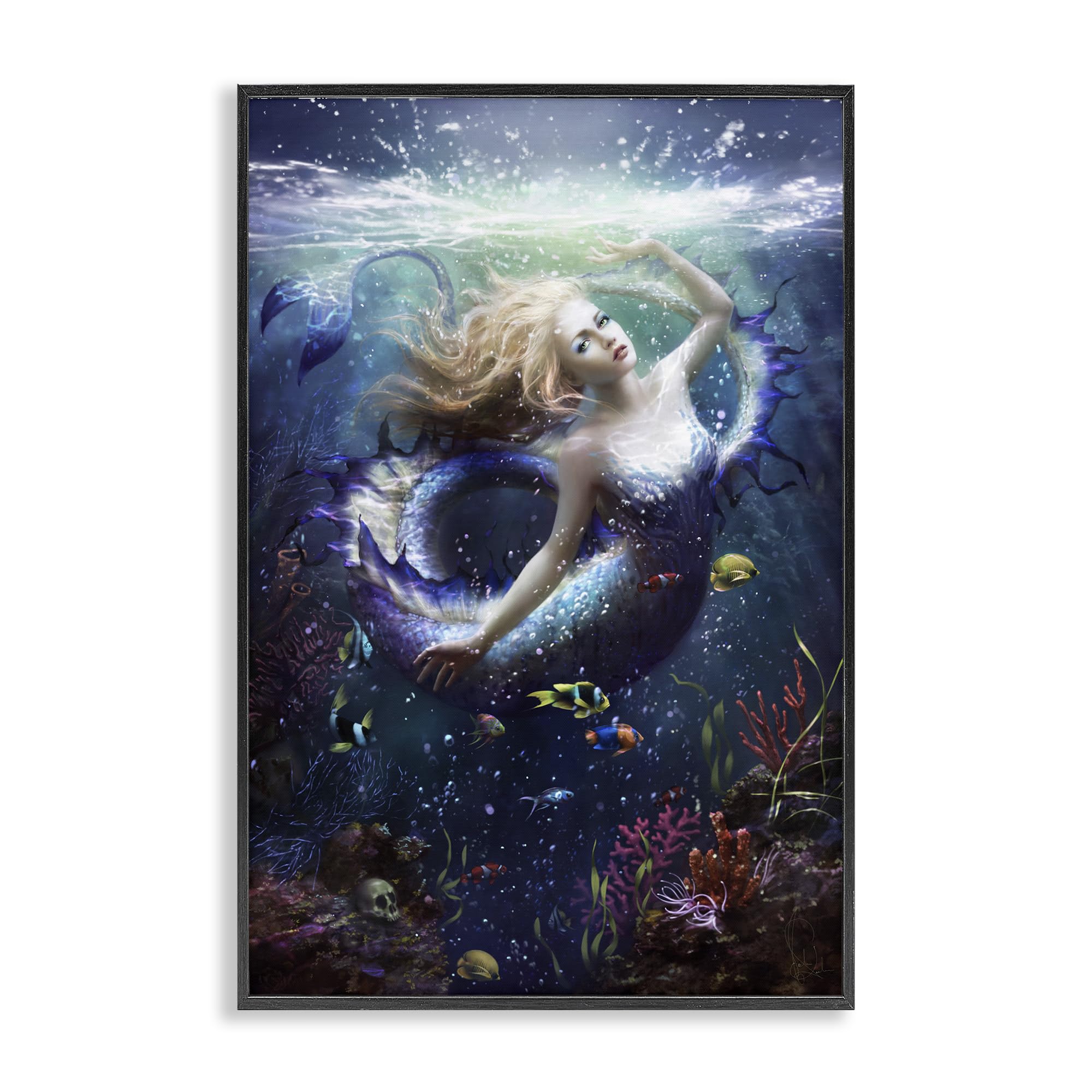 'Deep Sea Mermaid'| Framed Giclee Art