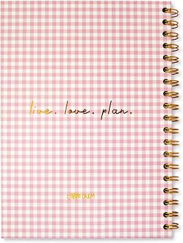 Pukka Pad Carpe Diem B5 Notebooks Pack of 3 Double Spiral Bound Hard Cover Journals with 160 Pages, 80 Sheets of Lined Paper for Everyday School, Office, and Personal Notes, Ballerina Check Pink