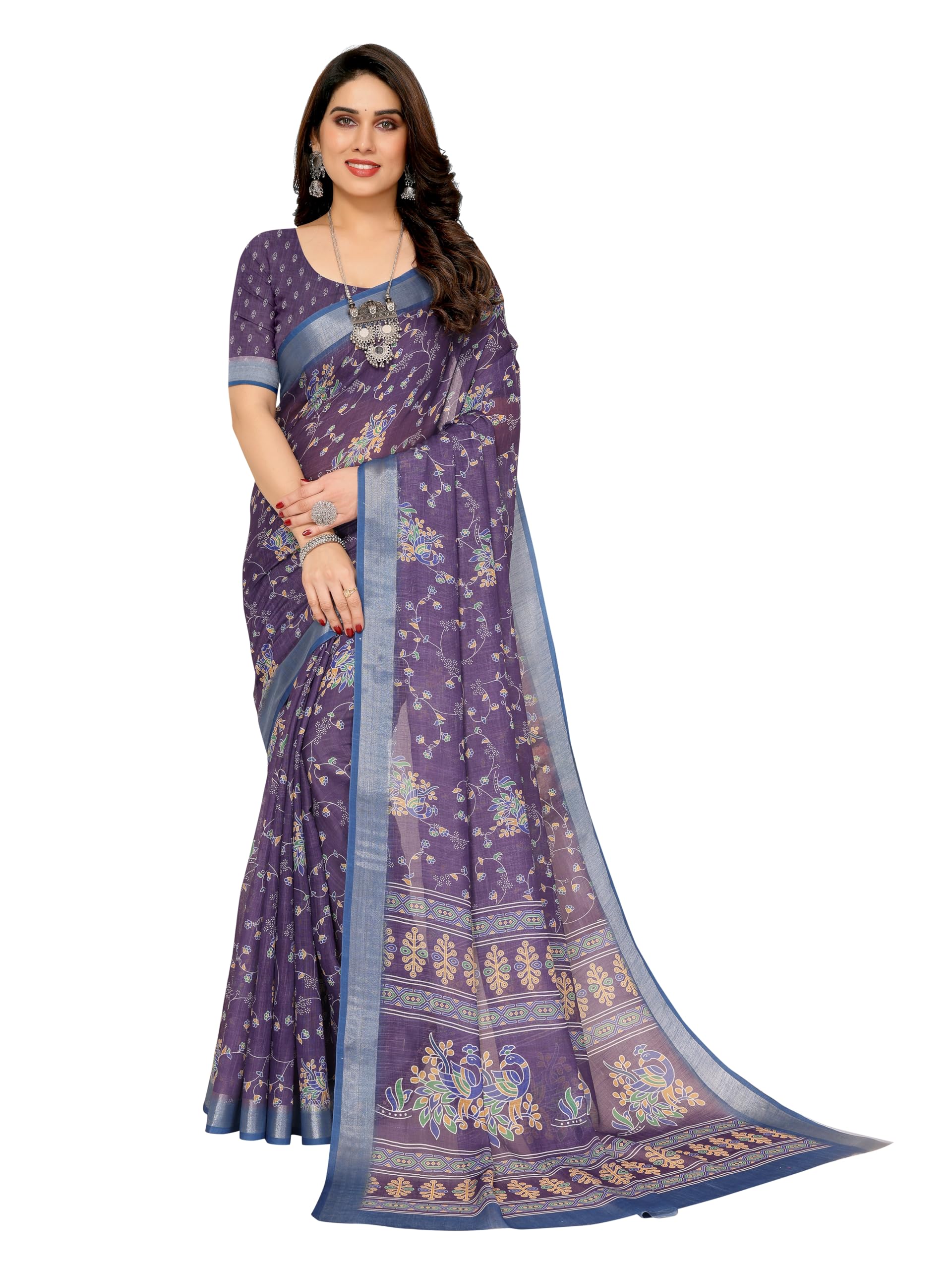 VJ Fashion Women Kerala Silk Blend Saree With Blouse Piece_freesize